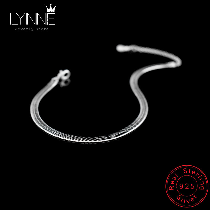 New Arrival Anklet 925 Sterling Ladies Silver Anklets Bracelet Flat Snake Chain For Women Foot Jewelry Barefoot Sandals Anklets