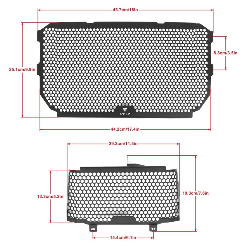 Protector de rejilla para radiador de motocicleta, cubierta de refrigeración para Yamaha MT-10, MT10, MT 10, FZ10, FZ 10, FZ-10, 2016-2023