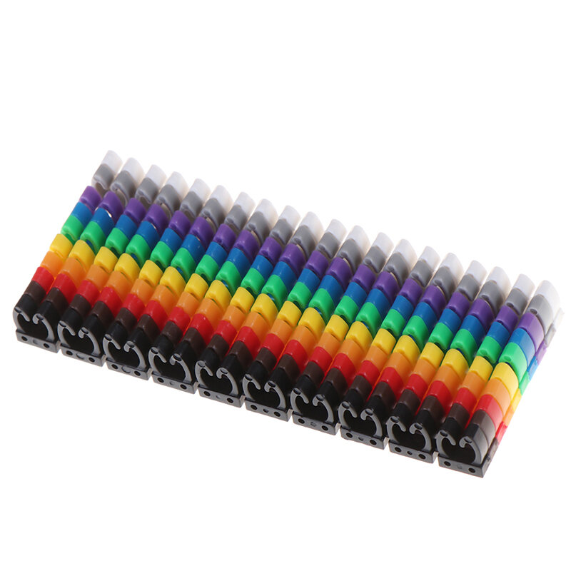 Rotuladores coloridos tipo C para cables de 2-3mm, 100 unids/lote, rotuladores para cables