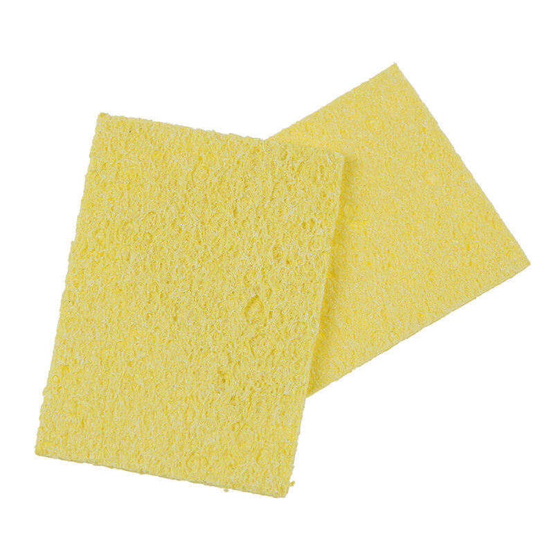 5 pçs/lote 2.3 * 1.5in ferro de solda ponta de solda limpeza esponja almofadas mão ferramenta azul e amarelo cor aleatória