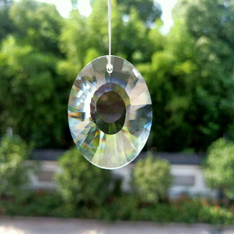 K9 50mm Clear Bird's Nest Glass Crystal Pendants Suncatcher Chandelier Crystals Prisms Hanging Ornament Decoration Accessories