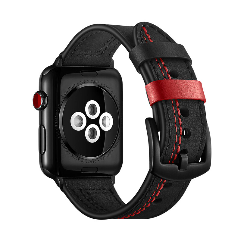 Ver accesorios para apple watch banda 42mm 38mm apple watch banda 44mm 40mm iwatch serie 5/4/3/2/1, pulsera de cuero genuino
