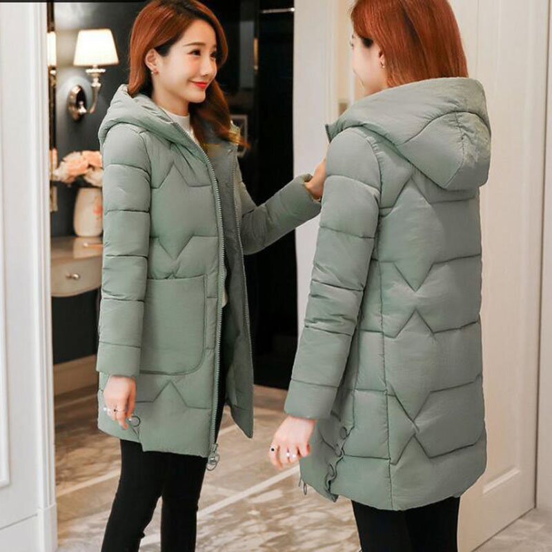 女性用のフード付きコート,女性用のリブ編みのコットンジャケット,中に着用するタイトな裏地付き,2021