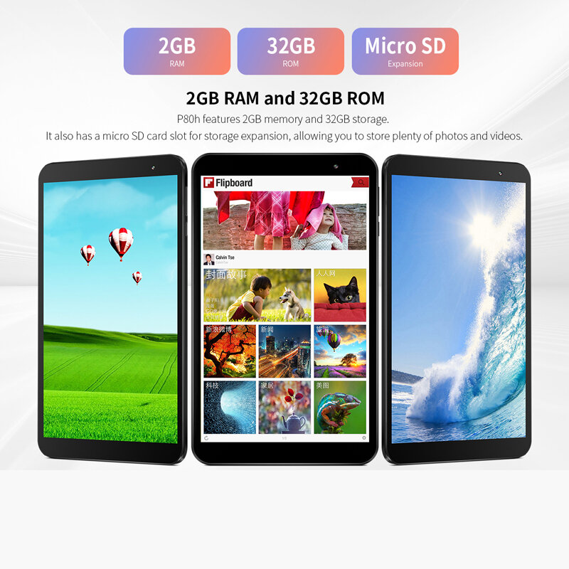 Teclast P80h Android 10.0 OS 8นิ้ว2GB RAM 32GB ROM แท็บเล็ต SC7731E แขน Cortex-A7 Quad Core 1.3GHz Dual กล้อง GPS แท็บเล็ต Pc