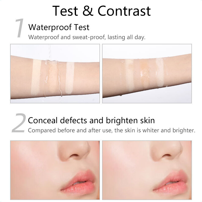 Transparent Pressed Powder Long Lasting Oil Control Face Foundation Waterproof Whitening Skin Finish Concealer