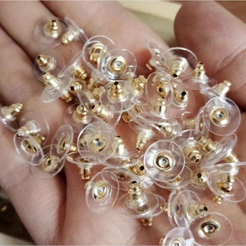 50pcs/set of DIY earrings jewelry accessories metal bullet film earplugs wholesale