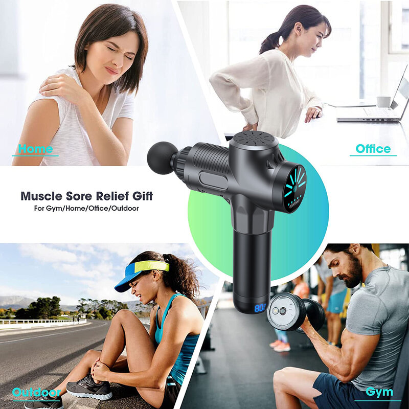 Professional Fascial Massage Gun Sport Relaxation Fitness EMS Muscle Stimulator Handheld Massager