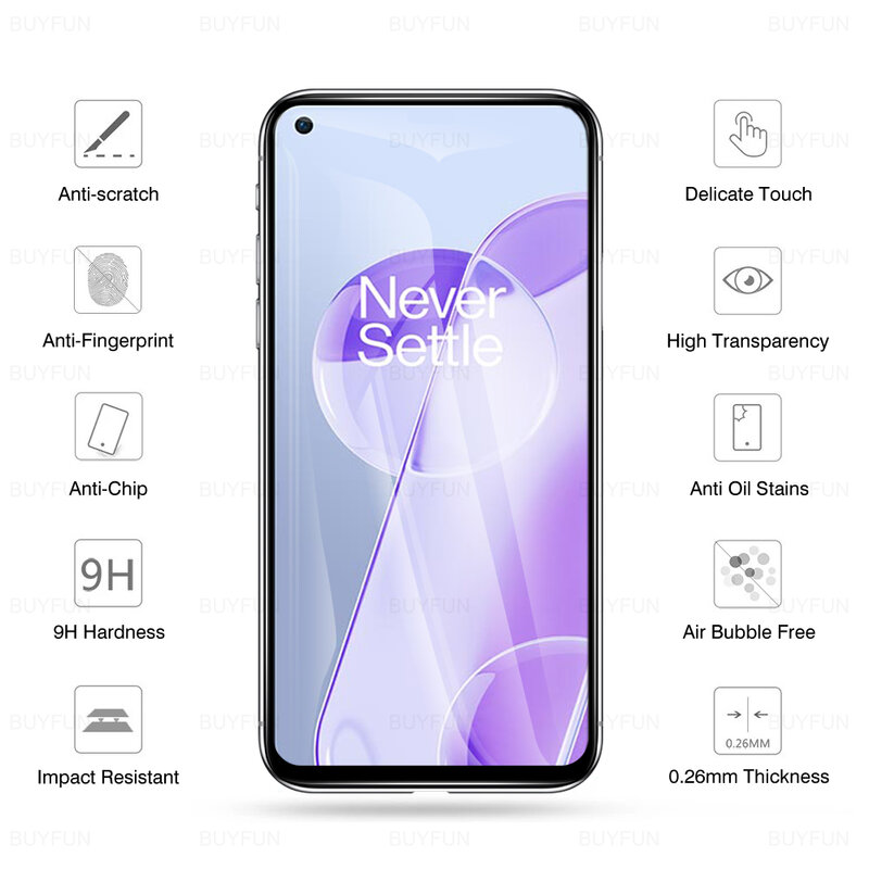 2 Pcs Full Cover Tempered Glass For OnePlus 9RT 5G One Plus 9 RT 6.62" Screen Protector On The For Protective Film Clear HD Glas