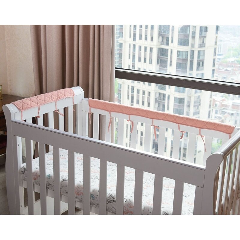 Katoen Wieg Bescherming Wrap Rand Baby Anti-Bite Effen Kleur Bed Bumper Hek Vangrail Baby Care Baby Veiligheid Producten