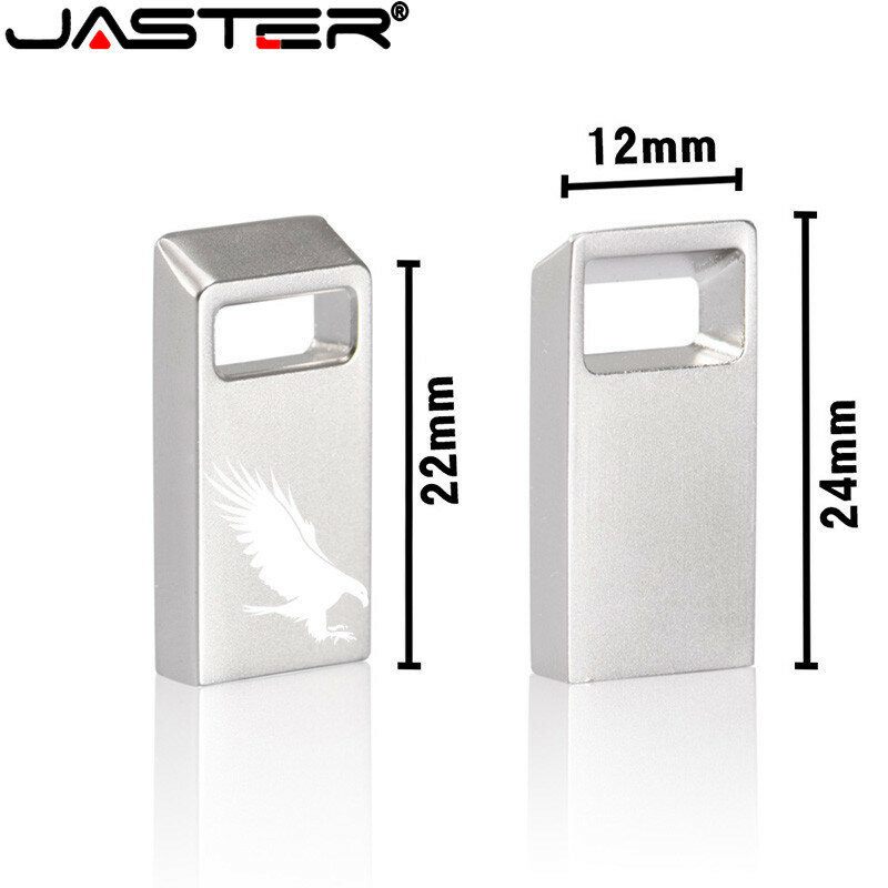 JASTER Super mini pen drive de metal Usb Flash Drive 64GB 32GB 16GB 8GB 4GB Pendrive Impermeável Silver Memoriy Usb Stick amigo Gif