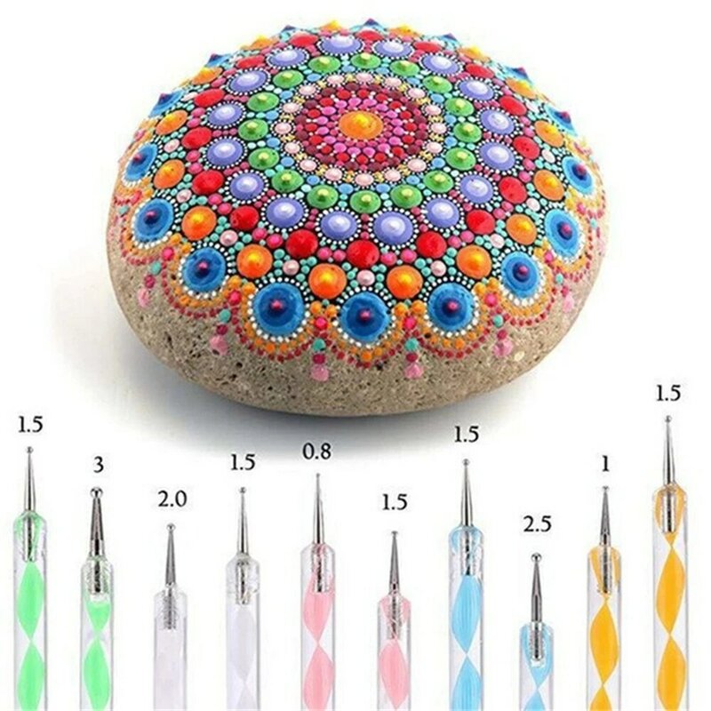 16PCS Mandala punteggiatura strumenti pittura stencil fai da te pietra goffratura avviamento disegno stilo penne Art Kit