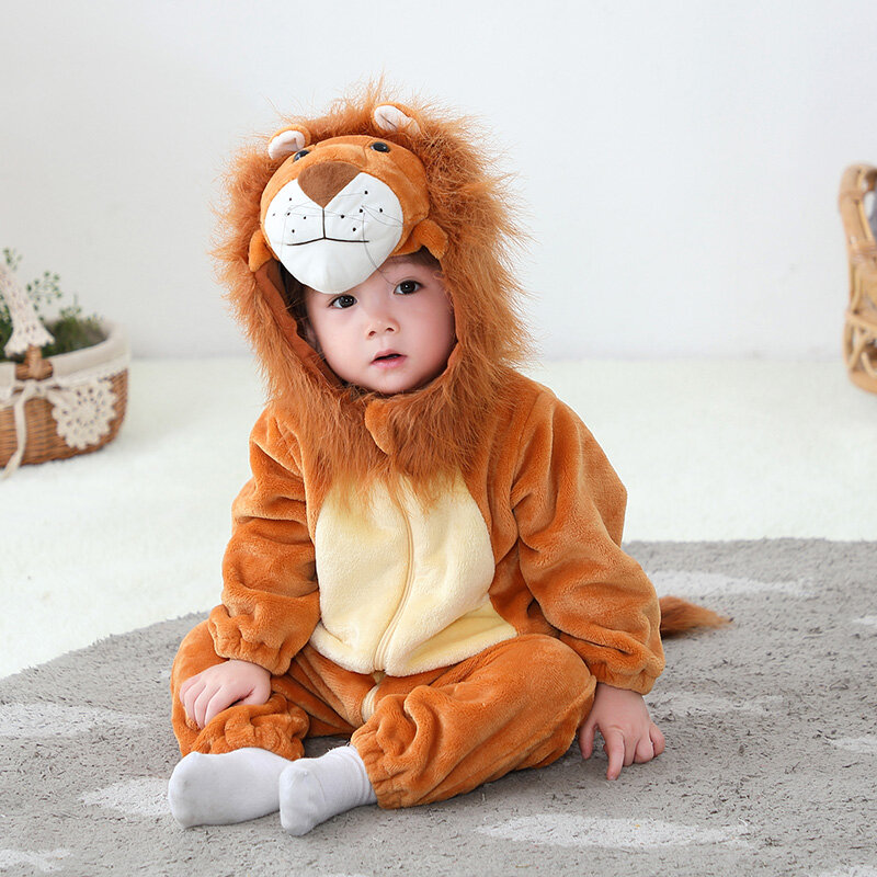Umorden Infant Toddler Rabbit Dog Lion Tiger Dinosaur Costumes Baby Boys Girls Kigurumi Cartoon Animal pagliaccetto Halloween Purim