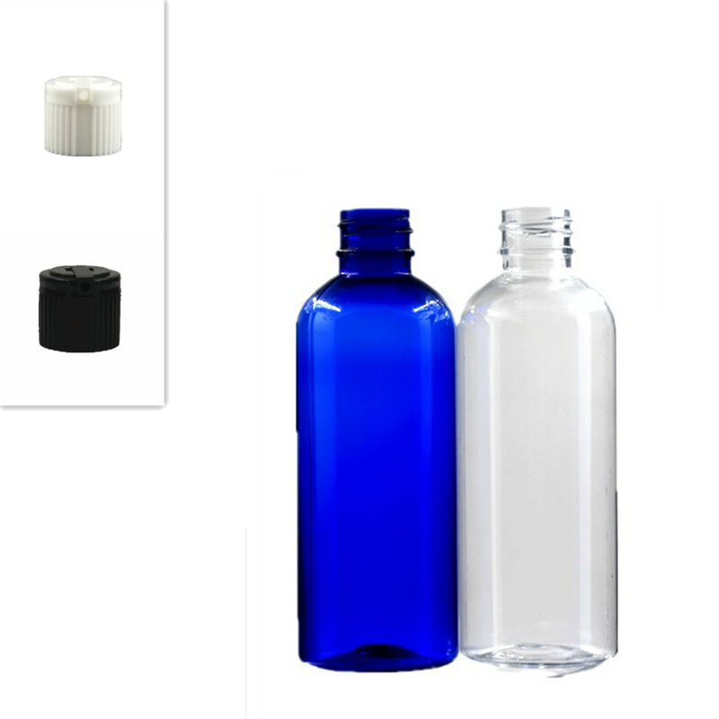 Botella vacía redonda de plástico pet transparente con tapa abatible, 1oz, 2oz, 30ml, 50ml, 60/100/120/150/200/250 ml