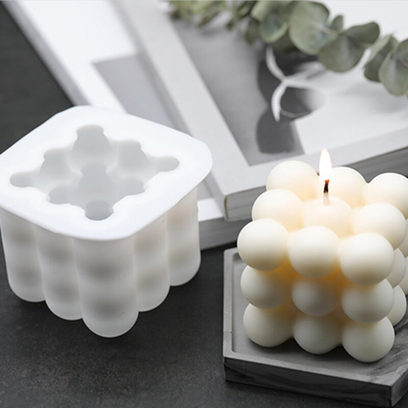 3D Cube Silikon Kerze Mold DIY Kristall Epoxy Mould Kleine Runde Ball Seife Formen Kerze, Der Werkzeug Handwerk Decor Liefert