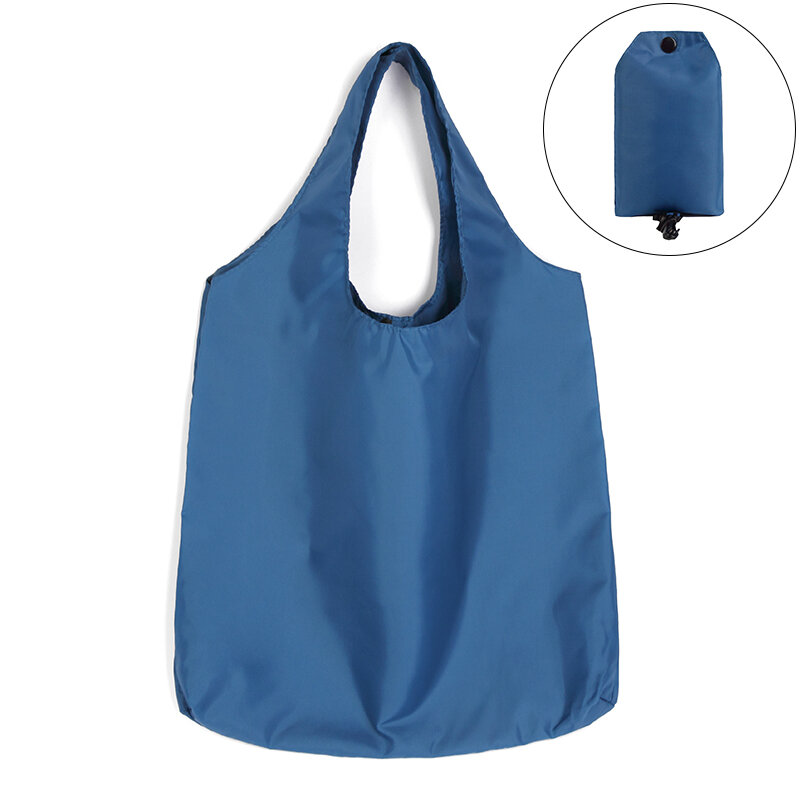 MABULA 1 x портативная многоразовая сумка для покупок, Оксфорд, моющаяся, одноцветная, продуктовый кошелек, Складная Водонепроницаемая сумка через плечо ripstop