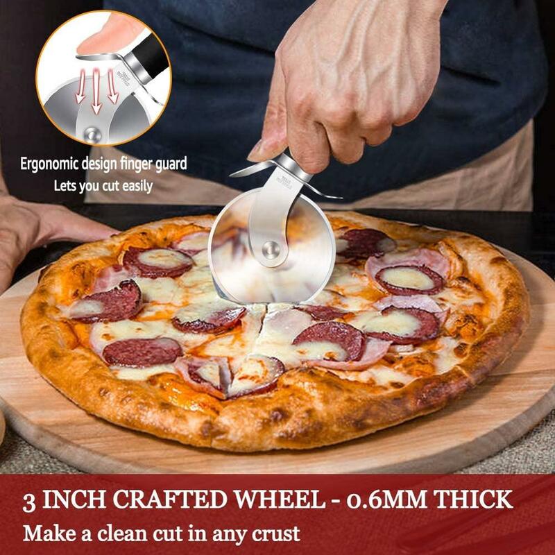 WALFOS 1 pz/2 pz taglierina per Pizza in acciaio inossidabile taglierina per Pizza professionale con impugnatura antiscivolo per biscotti per cialde per Pizza