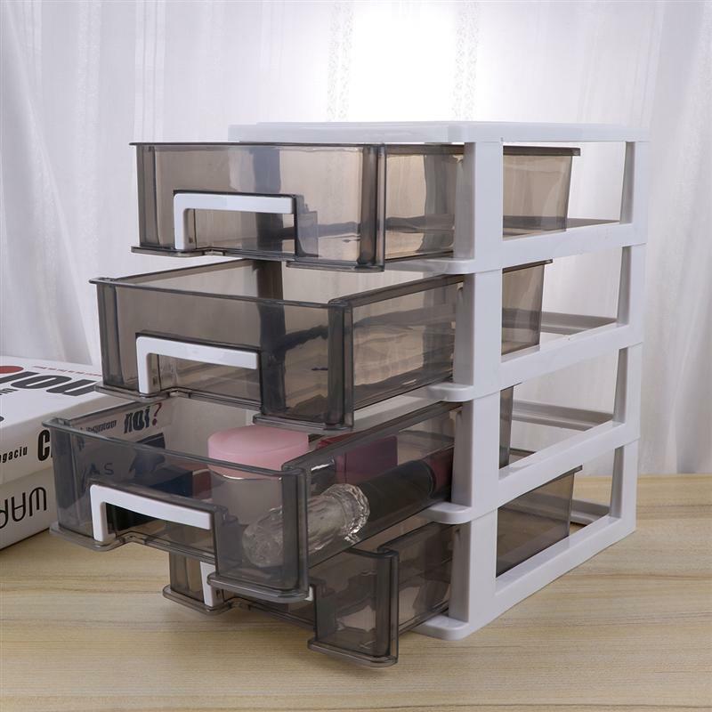 Laci Penyimpanan Plastik Organizer Kotak Kabinet Unit Lemari dengan Tipe Desktop Rak Susun Furnitur Tempat Sampah Lapisan Dada