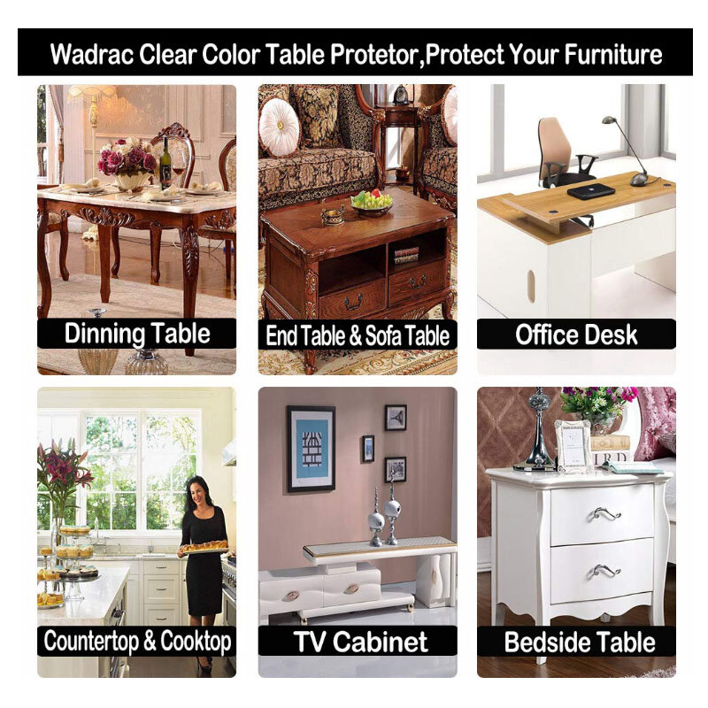 Manteles transparentes de PVC, Protector de acrílico transparente para mesa, cubierta de protección para mesa, alfombra protectora para escritorio de oficina, 1-2mm