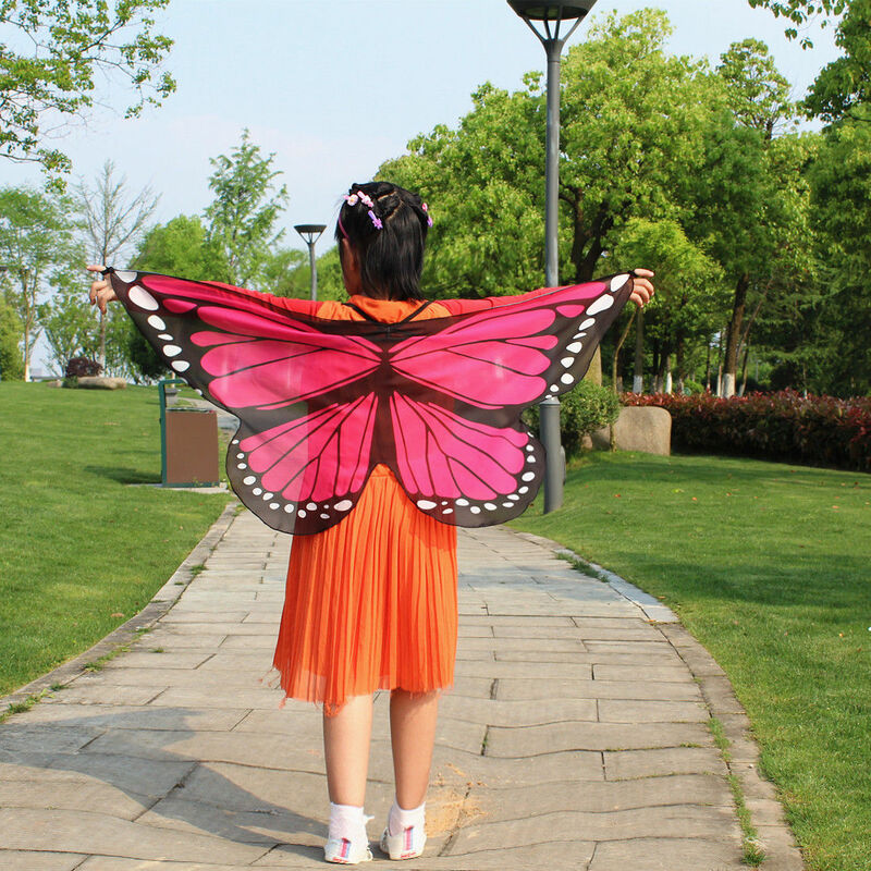 Disfraz de alas para niños y niñas, accesorio de mariposa, vestido de fiesta de fantasía, capa de Cosplay de hada