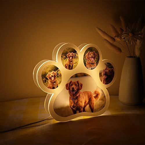 Foto personalizzata LED luce notturna Pet Dog Cat Paw immagini personalizzate lampada Tablet USB per regali di anniversario di natale
