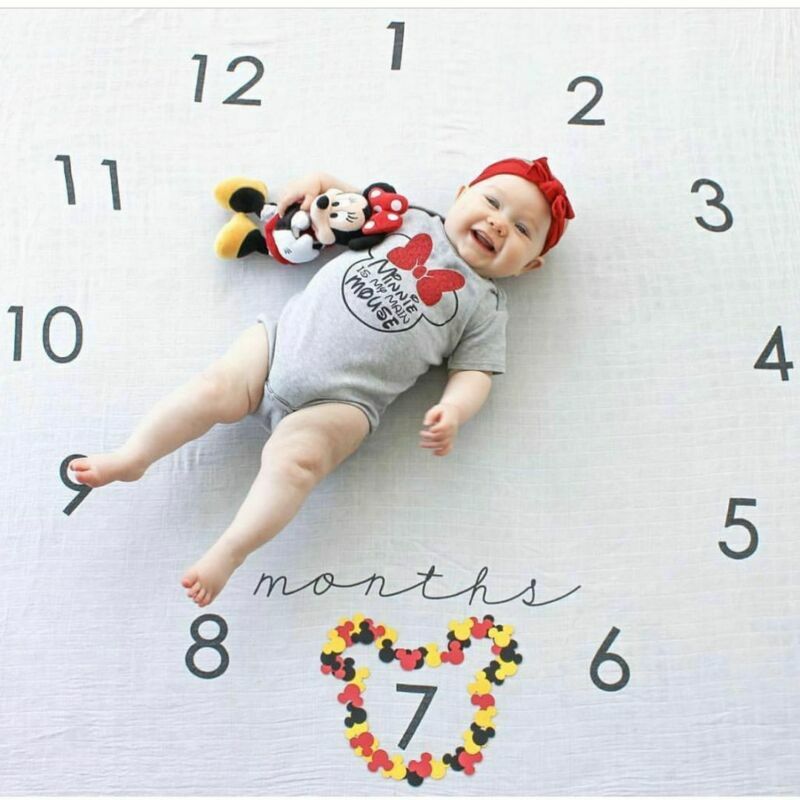 NEW Baby Monthly Growth Milestone Blanket photography props Newborn Background Cloth Commemorate Rug Girls Blanket Kids Shooting