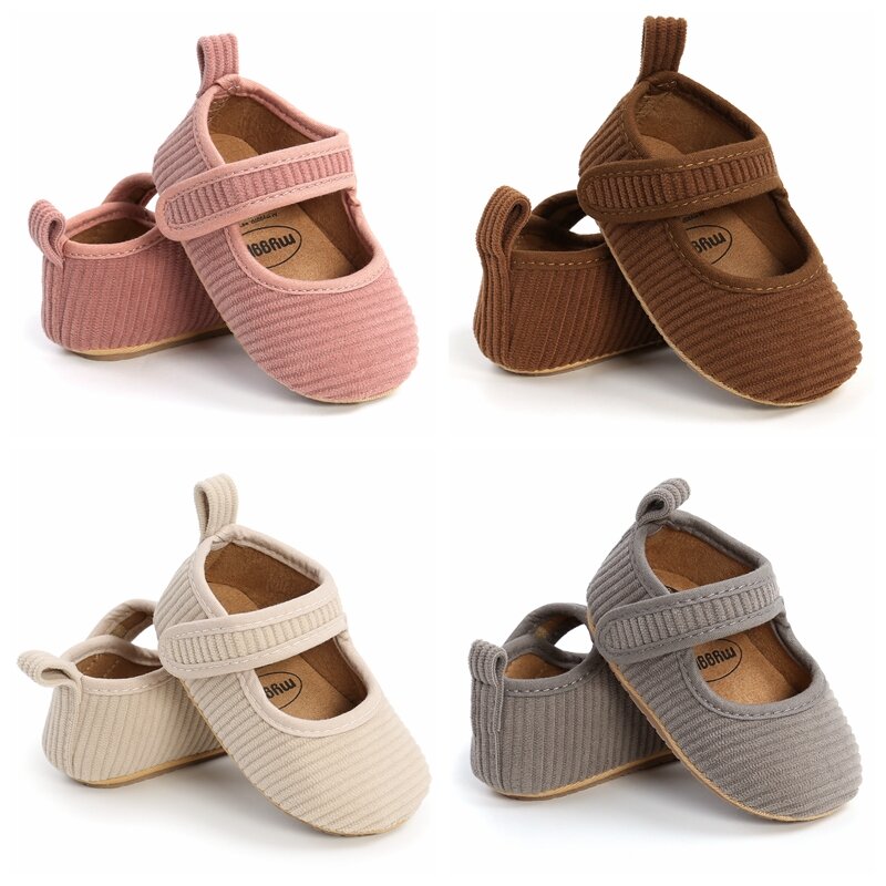 Sepatu Bayi Musim Semi Musim Gugur Warna Solid Sepatu Prewalker Bayi Perempuan Antiselip Sepatu Pertama Berjalan Sepatu Lembut Bayi Perempuan Kasual