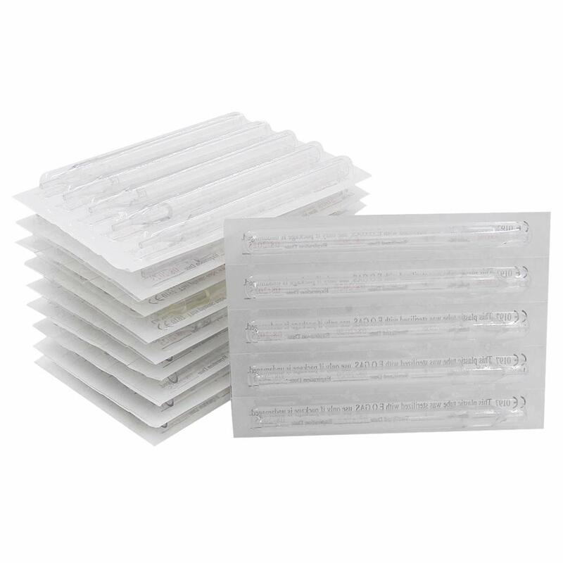 50PCS Clearly White Tattoo Long Tips RT Disposable Plastic Long Tattoo Tips Nozzle Tube For Tattoo Supplies Free Shipping