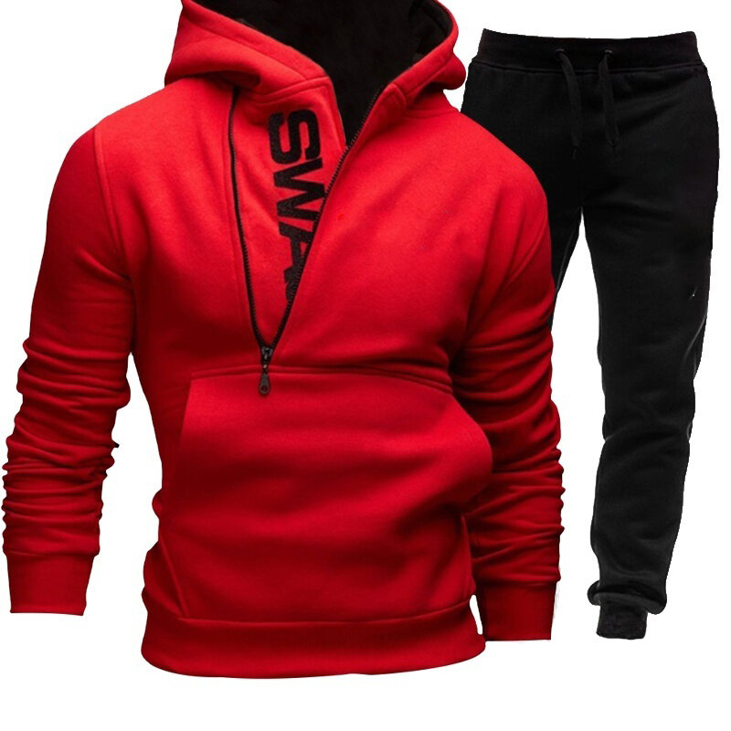 NEUE Trainingsanzug männer 2 Stück Set Sweatshirt und Sportspants Outfits Zipper Hoodies Casual männer Kleidung Plus Größe Ropa hombre