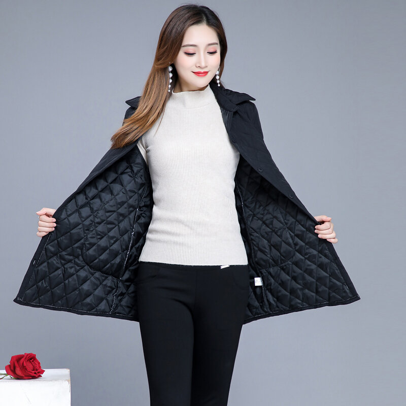 thin quilted jacket autumn winter Warm Long-sleeved Jacket Parkas new middle age women cotton-padded tops mother Cotton coat