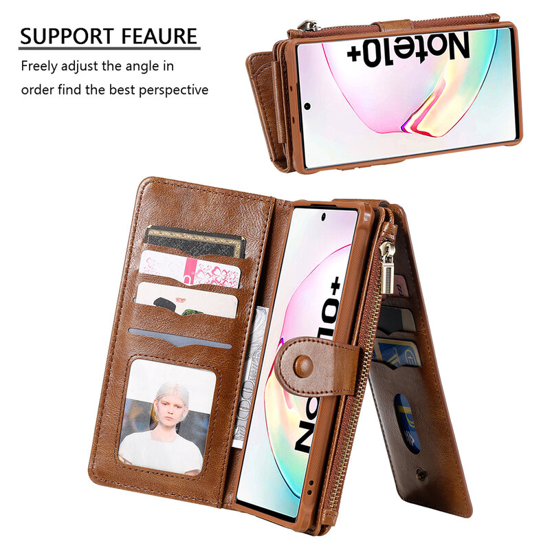 Étui portefeuille détaché multifonction de luxe pour Samsung S20 Ultra housse en cuir S8 S9 S10 E 5G Note 8 9 10 Plus sac de téléphone