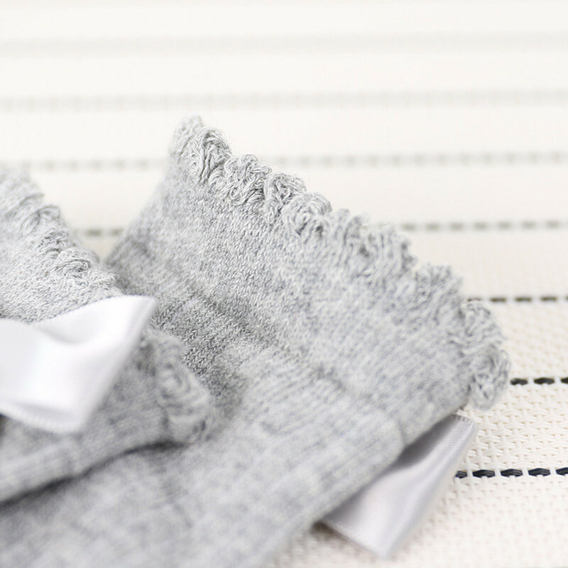 Chaussettes pour enfants filles | 2019, gros nœud aux genoux, en coton, Long et doux