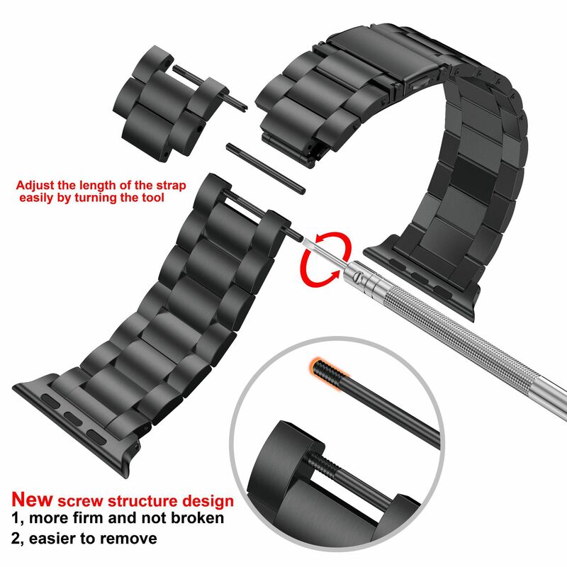 Correa de titanio para Apple watch 7, correa de repuesto de acero inoxidable para iwatch 7, 41mm, 45mm, 6, 5, 4 SE, 44mm, 40mm, 3, 2, 1, 42mm, 38mm