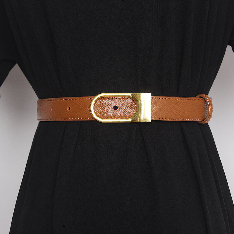 Corsés de piel auténtica para mujer, cinturones de decoración, cinturón estrecho, TB1822