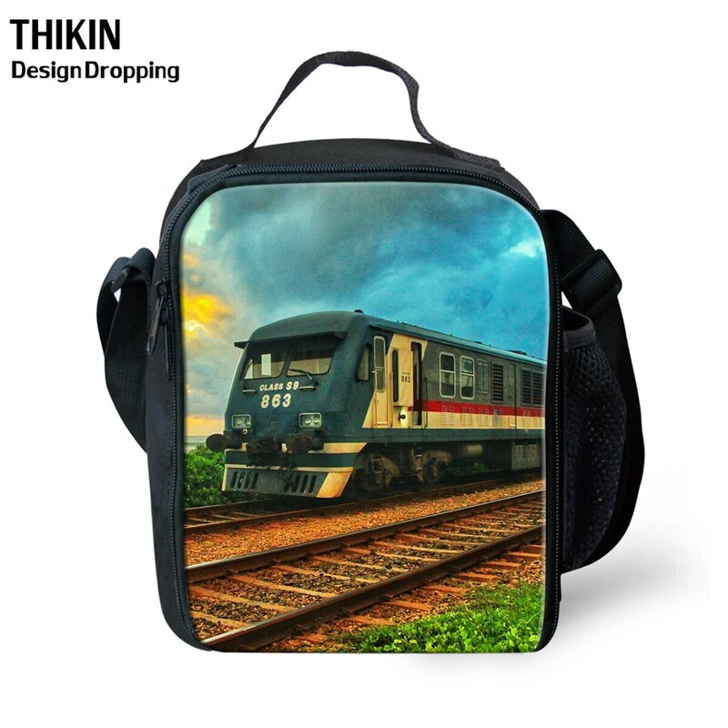 THIKIN повседневная женская сумка для путешествий с изображением пейзажа и поезда, вместительная Термосумка-тоут для еды для детей, подарок дл...