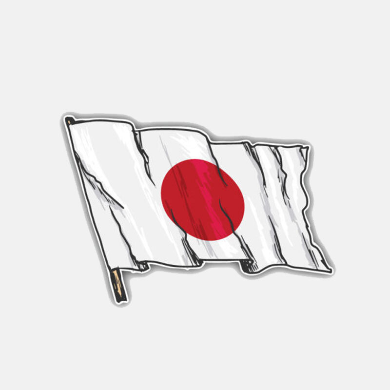 Jptz11.7cm * 8.2cm Japonais personnalisé drapeau autocollant de voiture étanche, couvrant rayures moto casque autocollant JP