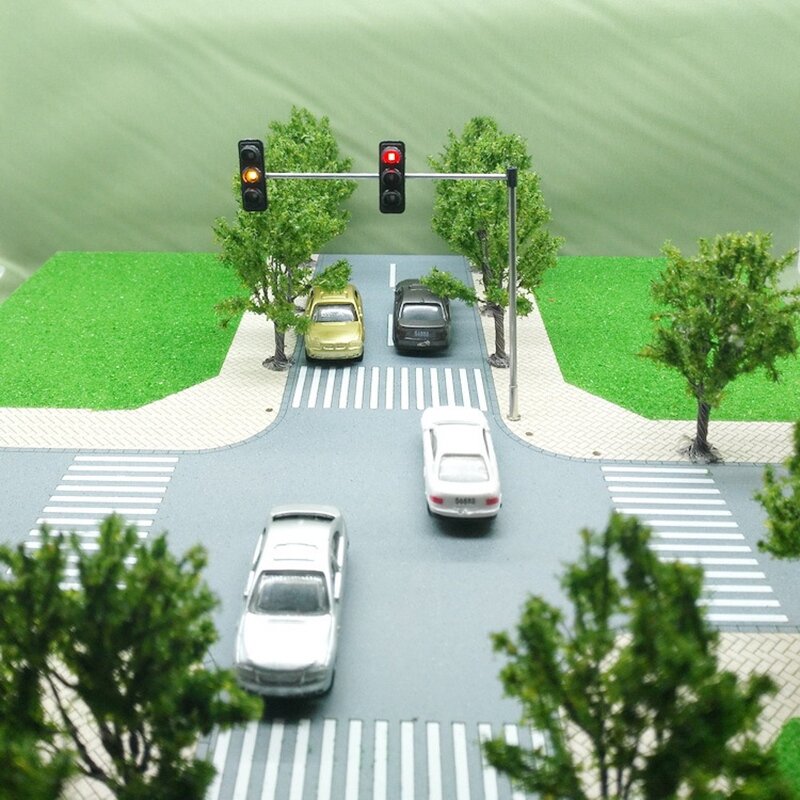 3สีจราจรสัญญาณHo Oo Scaleรุ่น6LedสำหรับDiy Sand Tableข้ามถนนก่อสร้างรุ่น4
