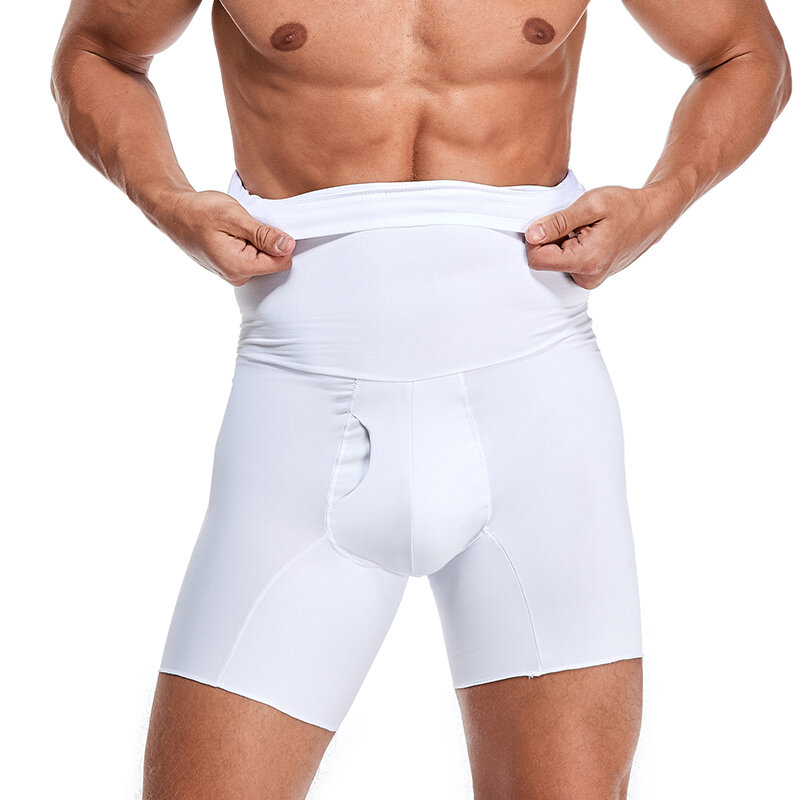 Mannen Body Shaper Compressie Shorts Taille Trainer Tummy Controle Boxer Vormgeven Ondergoed Platte Tummy Gordel Body Shaper Siliconen Ons