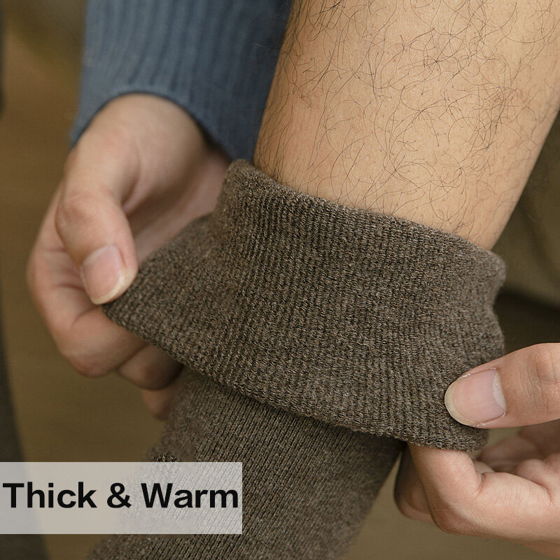Calcetines gruesos y cálidos hasta la rodilla para hombre, medias largas de compresión para nieve y frío, de felpa, para invierno, lote de 3 pares
