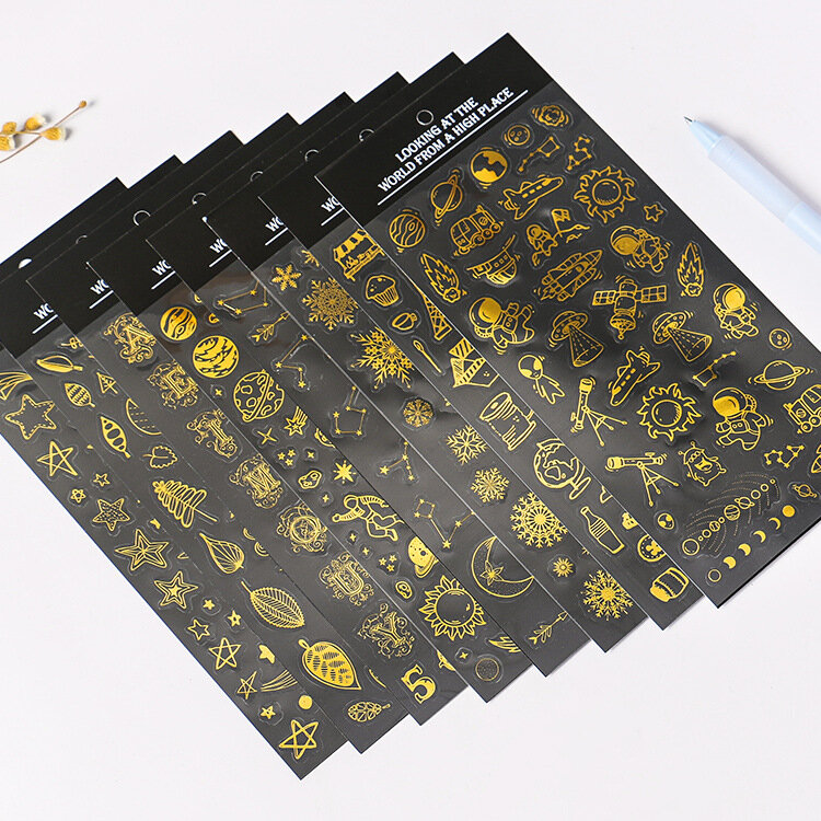 Nieuwe Literaire En Artistieke Leuke Bronzing Sticker Kosmische Constellatie Kat Creatieve Diy Hand Account Materiaal Dagboek Decoratie