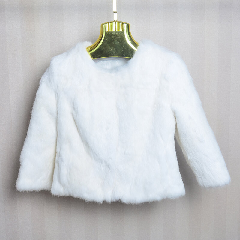 Genuíno casaco de pele de pele de coelho de design feminino completo casaco de pele de coelho natural por grosso casaco de pele o-pescoço moda fino casaco de pele de coelho fino