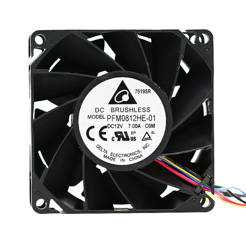 Ventilador de refrigeração axial potente para servidor delta tablea01 dc 12v 7,00a 80x80x38mm