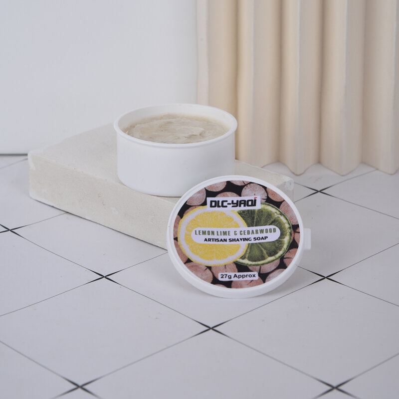 Yaqi-Paquete de muestras de jabón para afeitado, paquete de muestras de madera de limón, Lima y cedro, 27g