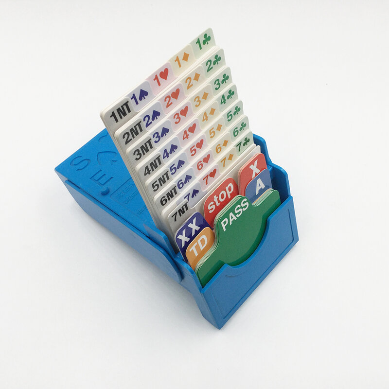 Boîte de jeux de cartes à jouer avec bridge bleu marine, dispositif d'enchère partenaire, orange, officiel en tournoi, lot de 4