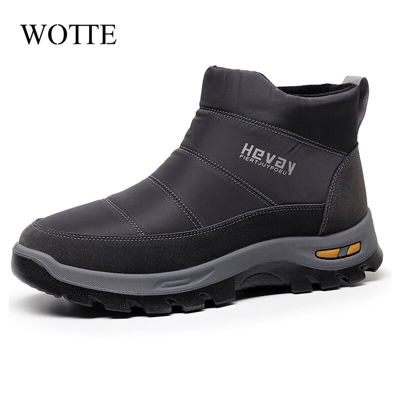 新ブーツ男性冬の雪のブーツカジュアルメンズ冬スニーカー毛皮のような暖かい男性靴防水作業靴