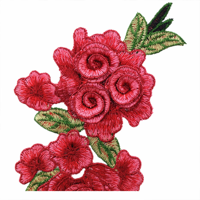 Rose Flower Embroidery Lace Patches Sticker for Clothes Venise Floral Embroidered Applique Lace Trim Decorated