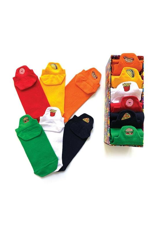Caixa de meias com padrão colorido de pulso 6 grãos