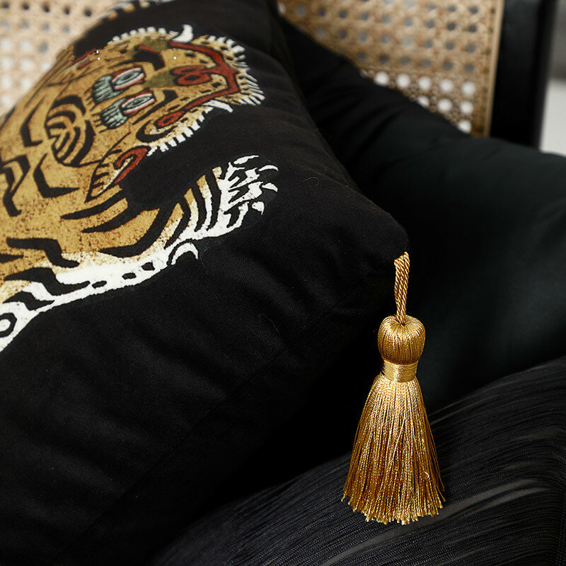 DUNXDECO fodera per cuscino decorativo quadrato federa Vintage artistico tigre stampa nappa morbido velluto Coussin divano sedia biancheria da letto