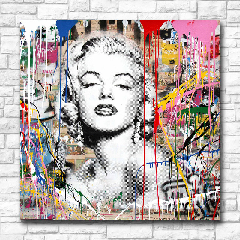 Quadro Graffiti Style Marilyn Monroe Poster Decorative Painting Canvas Painting Oil Painting Wall Pictures for Living Room Art