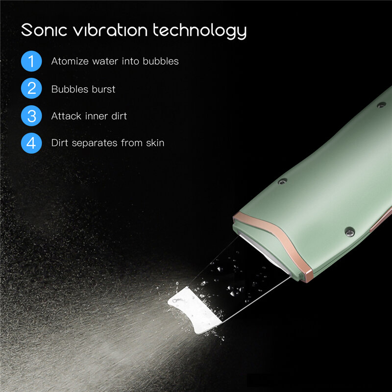 Professional Ultrasonic Facial Skin Scrubber Ion Deep Face Cleaning Peeling Shovel Exfoliating Skin Care Device Beauty Machine