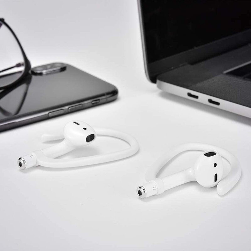 1 par de silicone macio tpu protetor earhooks anti-perdido orelha gancho fone de ouvido titular para airpods pro/3/2/1 (airpods não incluído)